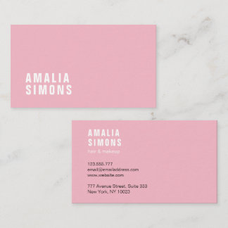 Cartes de visite minimalistes roses