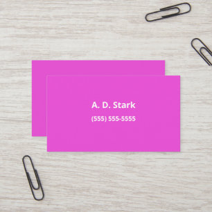 Cartes de visite minimalistes roses vifs