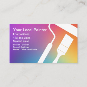 Cartes de visite minimaux de peintre de maison
