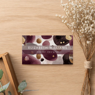 Cartes de visite modernes abstraites mauve taupe o
