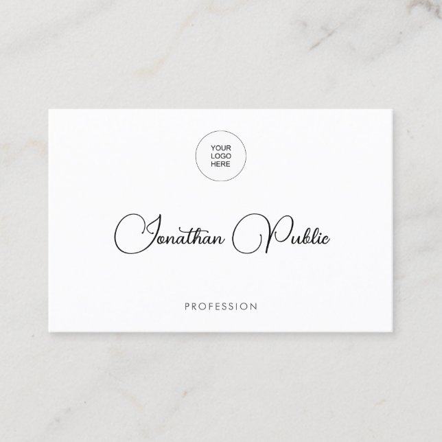 Cartes de visite modernes Ajouter son propre logo  (Devant)