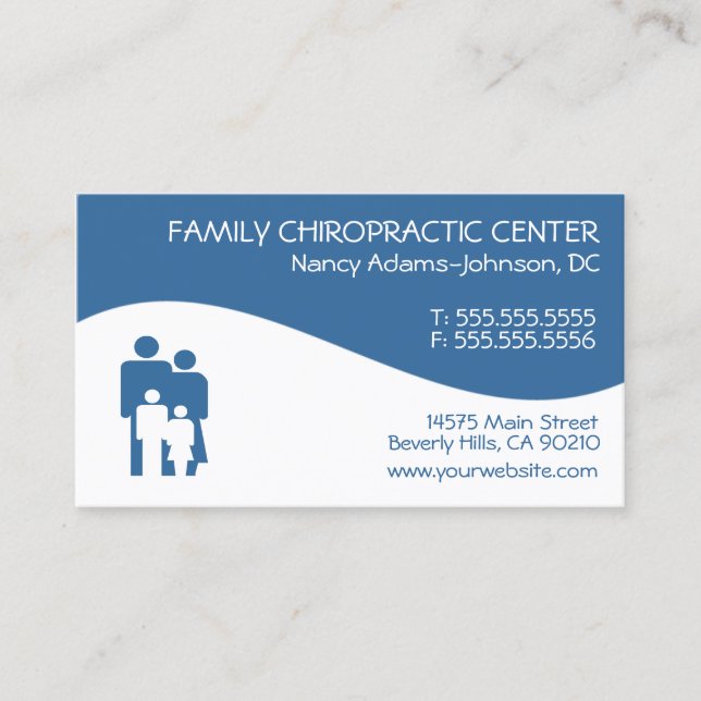 Cartes de visite modernes de chiropractie de (Devant)