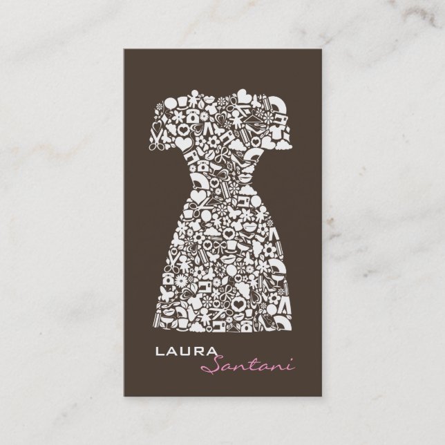 Cartes de visite modernes de chocolat de couturier (Devant)