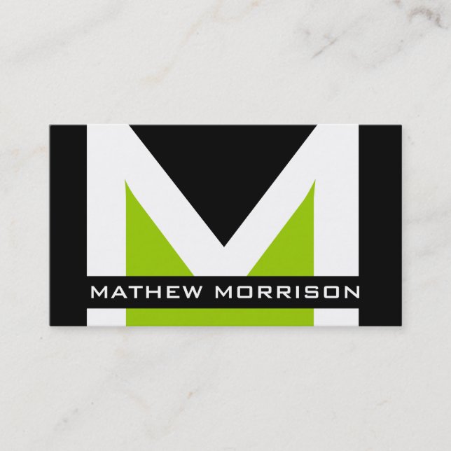 Cartes de visite modernes de monogramme (Devant)