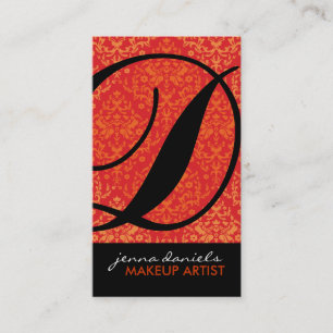 Cartes de visite modernes de monogramme de damass