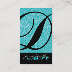 Cartes de visite modernes de monogramme de damass