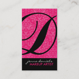 Cartes de visite modernes de monogramme de damassé