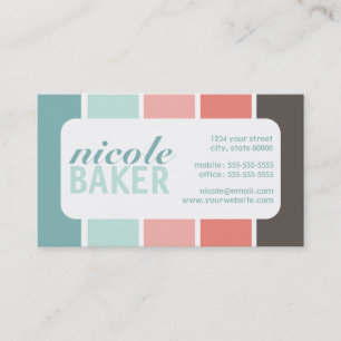 Cartes de visite modernes de palette de couleurs