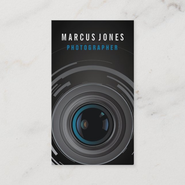 Cartes de visite modernes de photographe (Devant)