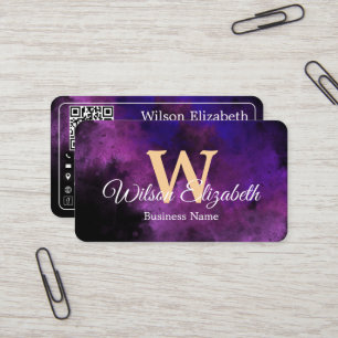 Cartes de visite modernes élégantes avec QR code e