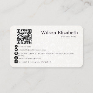 Cartes de visite modernes élégantes avec QR code p