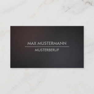 Cartes de visite modernes minimalistische foncées