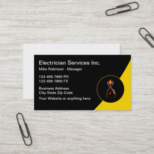Cartes de visite modernes pour électricien