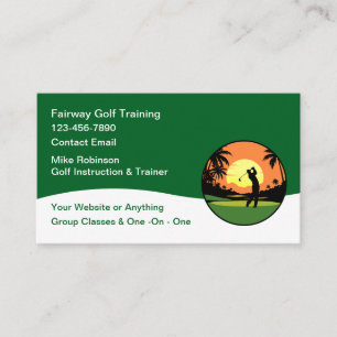 Cartes de visite modernes pour entraîneur de golf 