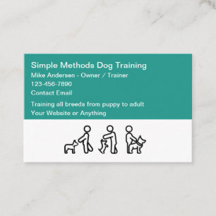 Cartes de visite modernes pour entraîneurs de chie