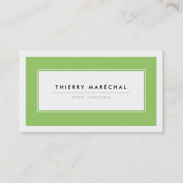 Cartes de Visite Modernes Vert Visitenkarte (Vorderseite)