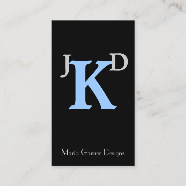 Cartes de visite Monogrammes bleus personnalisable (Devant)