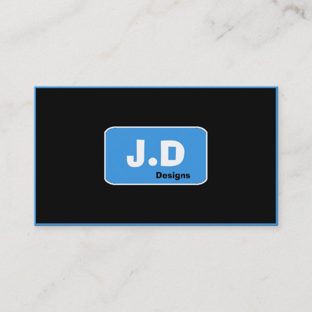 Cartes de visite Monogrammes bleus personnalisable (Devant)