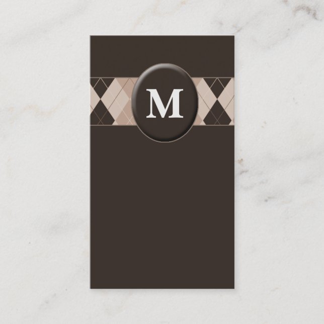 Cartes de visite Monogrammes Brown personnalisable (Devant)