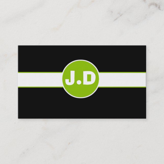 Cartes de visite Monogrammes verts (Devant)
