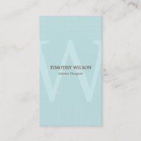 Cartes de visite Monogrammes Vintages - Bleu clair