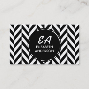 Cartes de visite Motifs de Black et White Herringb