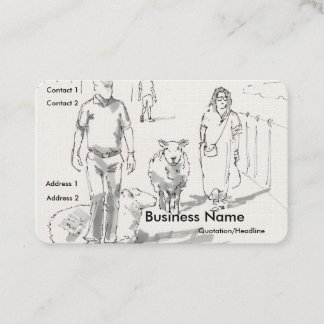 Cartes de visite Mouton avec gens Dessin