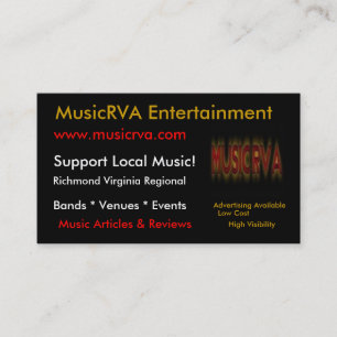 Cartes de visite MusicRVA