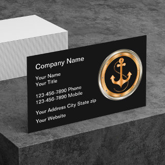 Cartes de visite nautiques élégantes avec motif d'