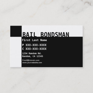 Cartes de visite noir blanc Bail Bondsman