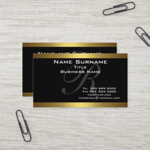 Cartes de visite noir et or Monogram