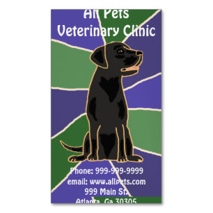 Cartes de visite noirs artistiques de chien de