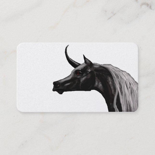 Cartes de visite noirs de licorne (Devant)