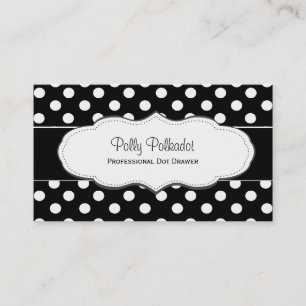 Cartes de visite noirs et blancs de point de polka