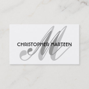 Cartes de visite noirs gris de monogramme