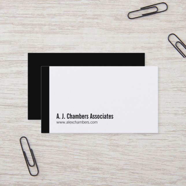 Cartes de visite noirs professionnels simples (Devant/Arrière en situation)