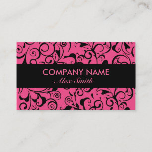 Cartes de visite noirs roses de coutume de motif