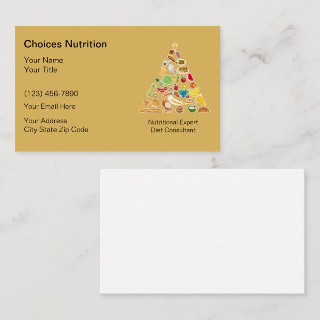 Cartes de visite nutritionnistes Cartes de visite  (Devant / Derrière)