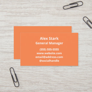 Cartes de visite orange solide