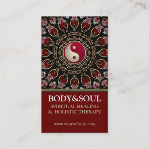 Cartes de visite orientaux rouges d'âge de YinYang