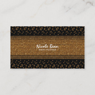 Cartes de visite Pailletées Or Faux Brossé Noir