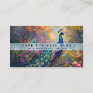 Cartes de visite Paon Colorées
