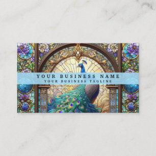 Cartes de visite Paon en Verre Cathédrale