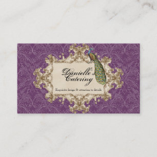 Cartes de visite - paon et gravure à l'eau-forte