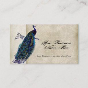 Cartes de visite - paon vintage turquoise 8 et