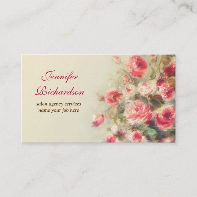 cartes de visite peints artistiques de fleurs (Devant)