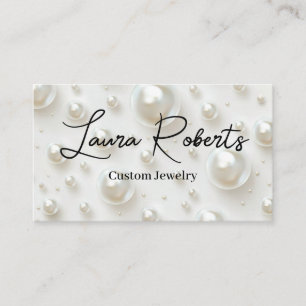 Cartes de visite Perles Blanches