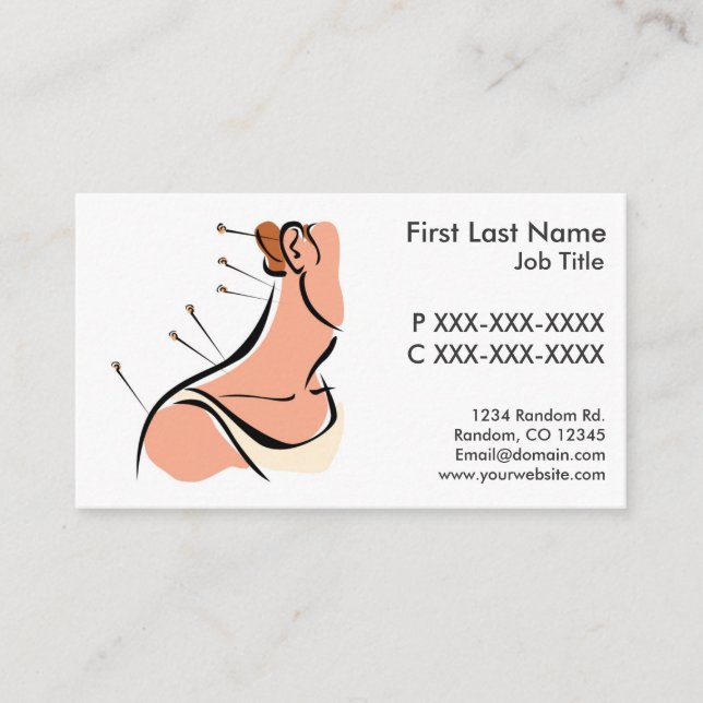Cartes de visite personnalisables d'acuponcture (Devant)
