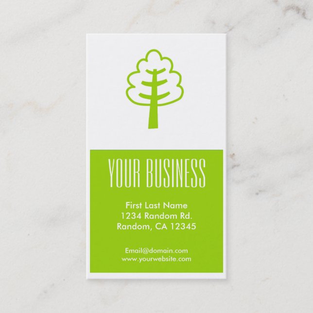 Cartes de visite personnalisables dans un arbre ve (Devant)