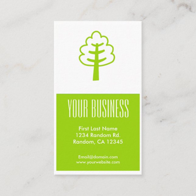 Cartes de visite personnalisables dans un arbre ve (Devant)